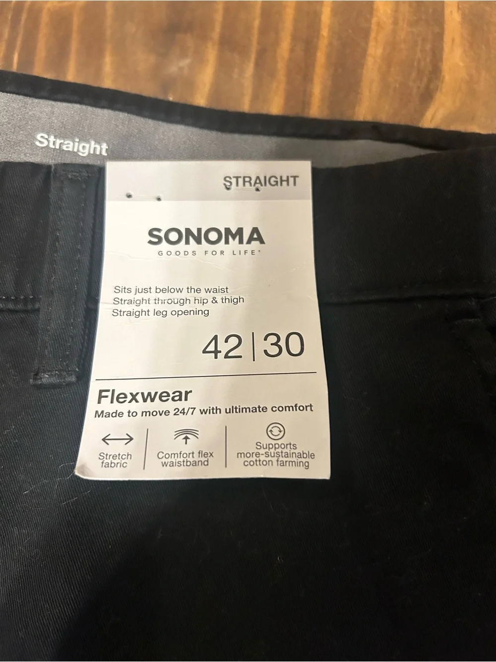 Sonoma Black Flexwear Straight Leg Pants